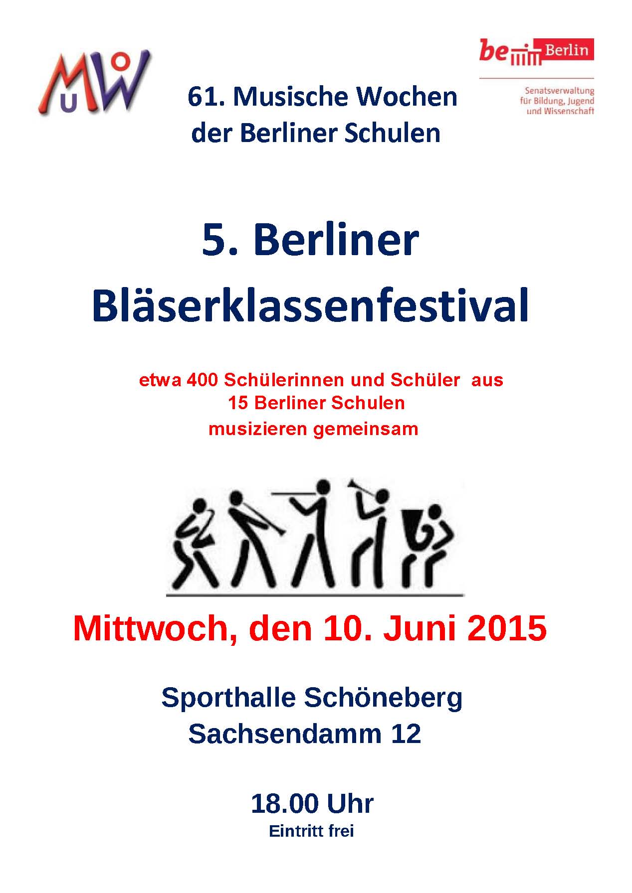 Programm Berliner Bläserklassenfestival 2015 Seite 1