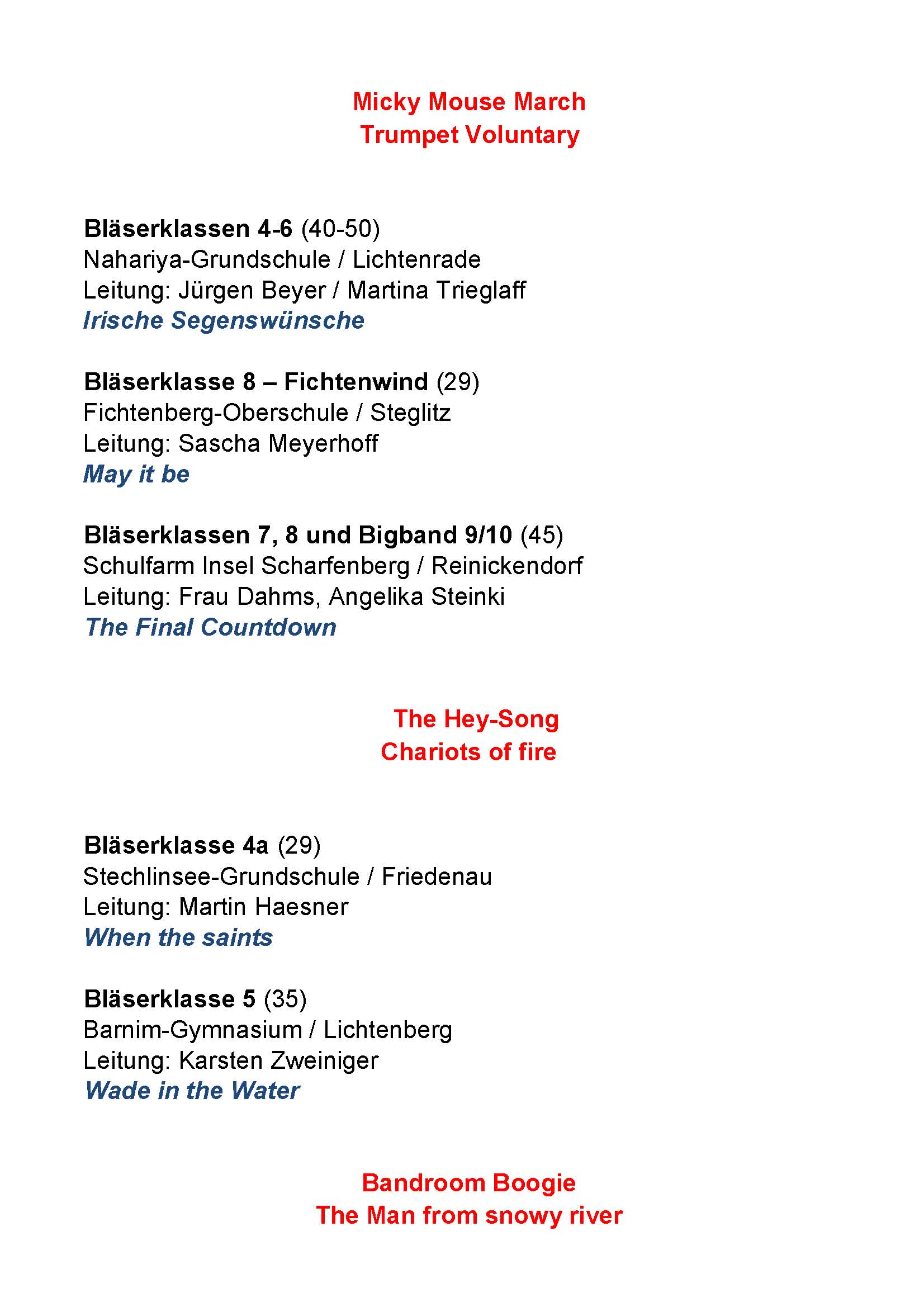 Programm Berliner Bläserklassenfestival 2015 Seite 2