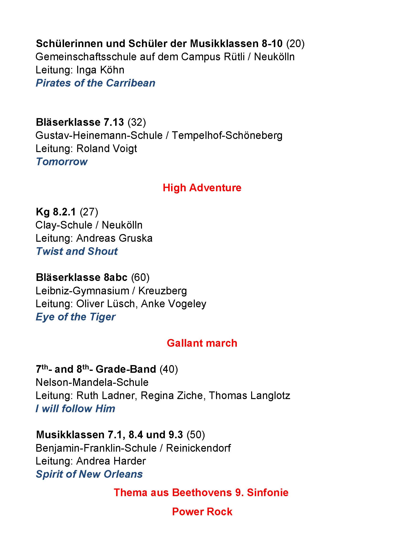 Programm Berliner Bläserklassenfestival 2015 Seite 3